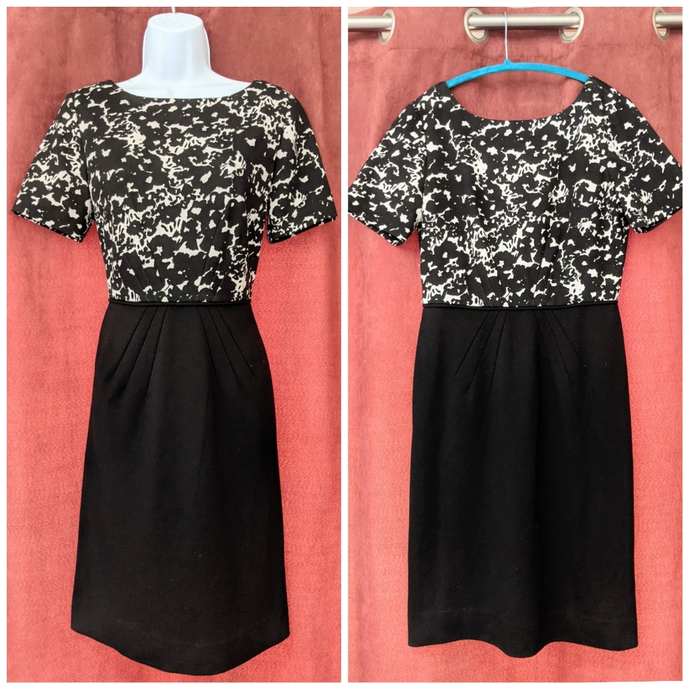 Print & Black Sheath Dress